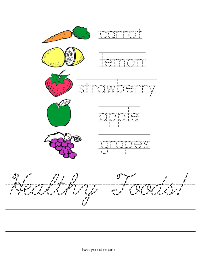 Healthy Foods! Worksheet