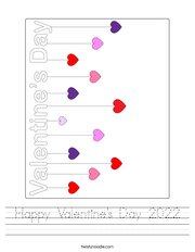 Happy Valentine's Day 2022 Handwriting Sheet