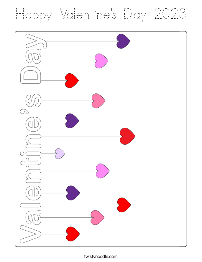 Happy Valentine's Day 2023 Coloring Page
