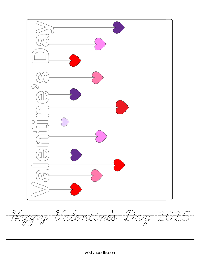 Happy Valentine's Day 2025 Worksheet