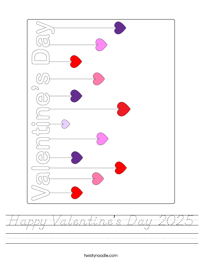 Happy Valentine's Day 2025 Worksheet