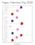 Happy Valentine's Day 2026 Coloring Page