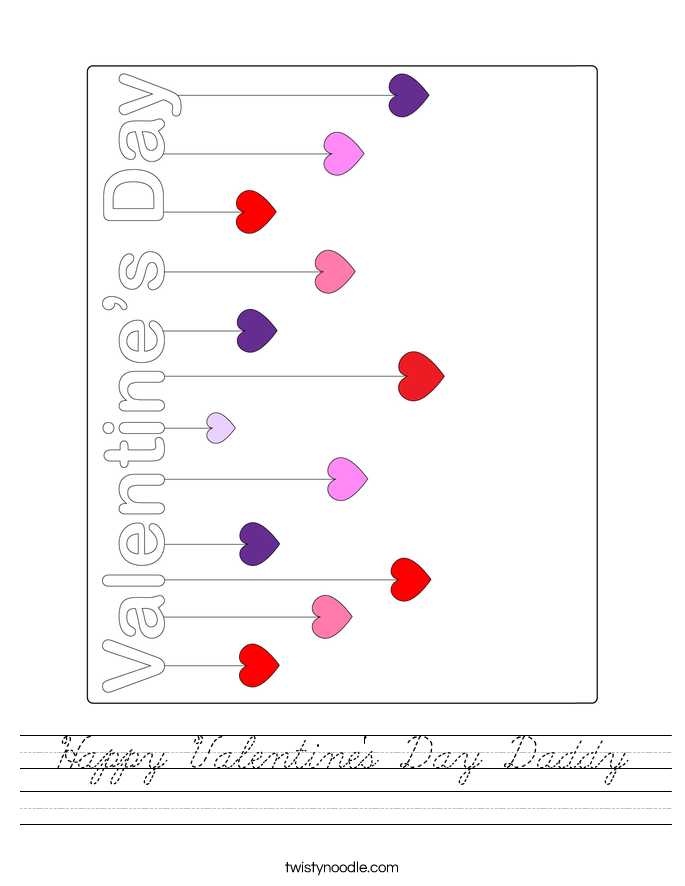 Happy Valentine's Day Daddy Worksheet