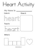 Heart Activity Coloring Page