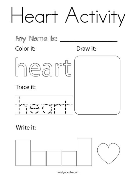 Heart Activity Coloring Page