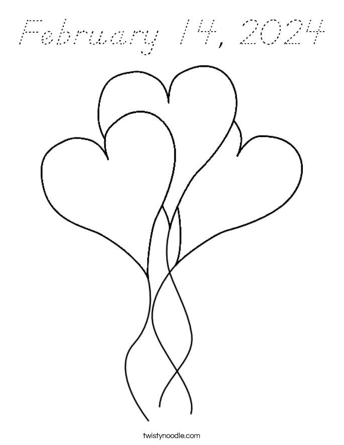 February 14, 2024 Coloring Page