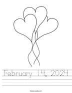 February 14, 2024 Handwriting Sheet