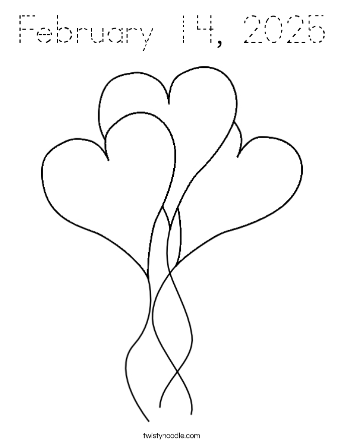 February 14, 2025 Coloring Page