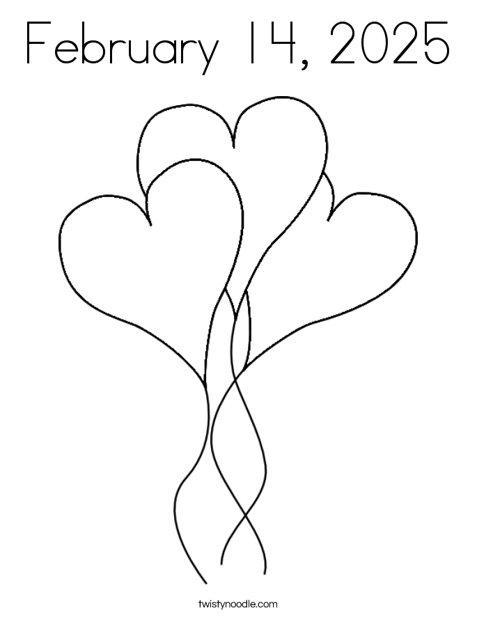 February 14, 2025 Coloring Page