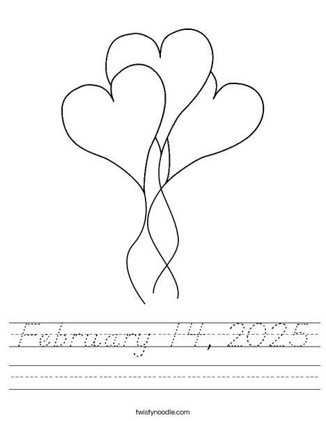 Heart Balloons Worksheet