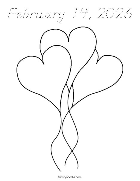 Heart Balloons Coloring Page