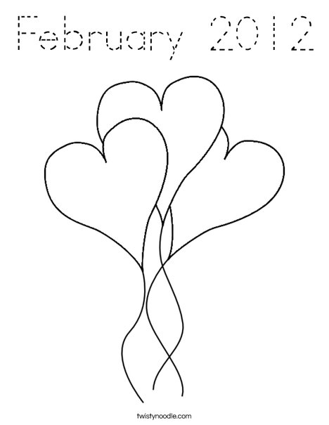 Heart Balloons Coloring Page