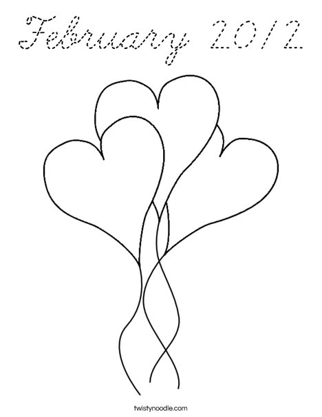 Heart Balloons Coloring Page