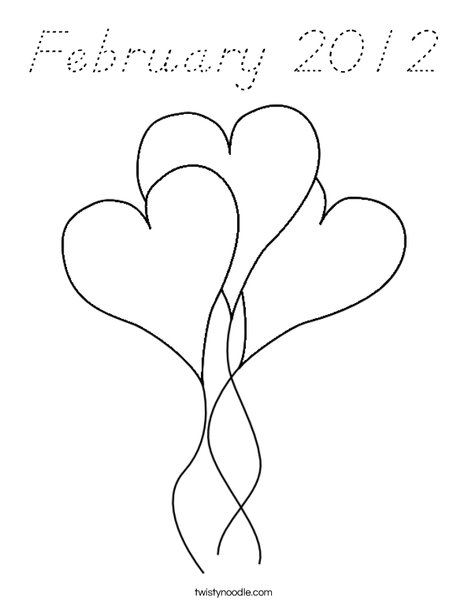 Heart Balloons Coloring Page