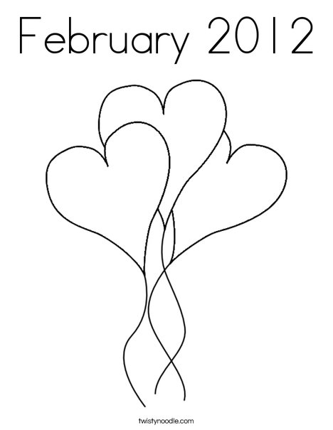 Heart Balloons Coloring Page