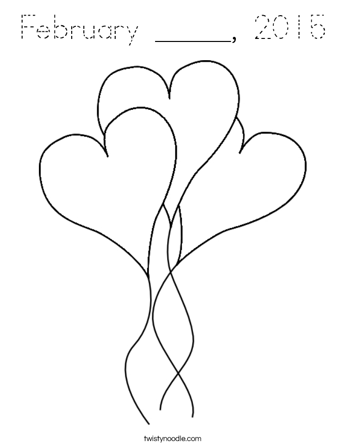 February _____, 2015 Coloring Page