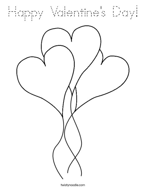 Heart Balloons Coloring Page