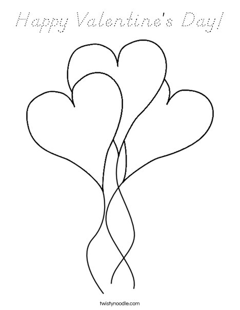 Heart Balloons Coloring Page