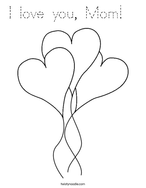 Heart Balloons Coloring Page