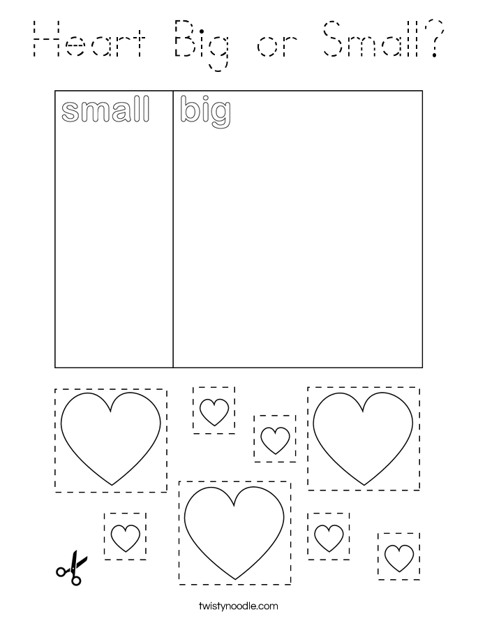 Heart Big or Small? Coloring Page