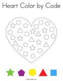 Heart Color by Code Coloring Page
