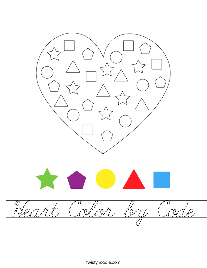 Heart Color by Code Worksheet