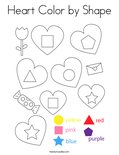 Heart Color by Shape Coloring Page