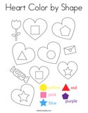Heart Color by Shape Coloring Page