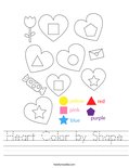 Heart Color by Shape Worksheet