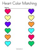 Heart Color Matching Coloring Page