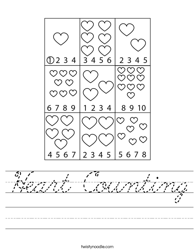 Heart Counting Worksheet