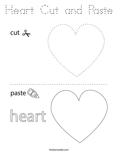 Heart Cut and Paste Coloring Page