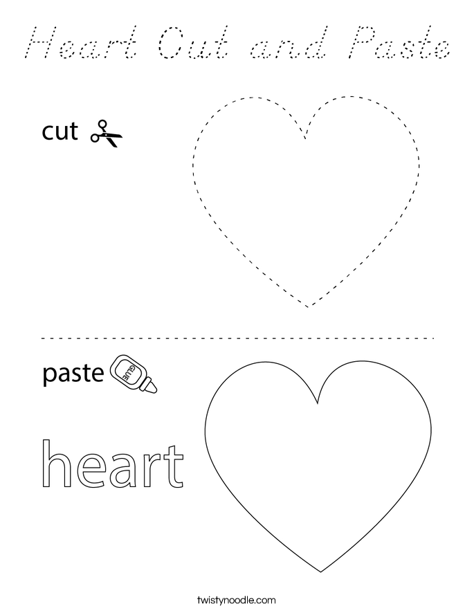 Heart Cut and Paste Coloring Page