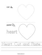 Heart Cut and Paste Handwriting Sheet