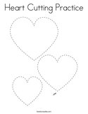 Heart Cutting Practice Coloring Page