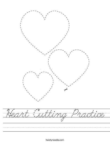 Heart Cutting Practice Worksheet