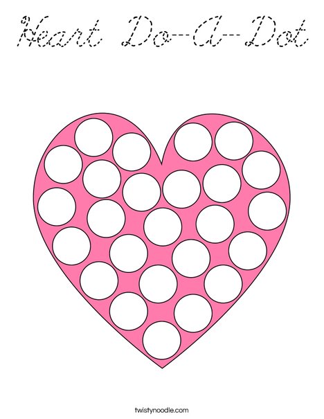 Heart Do-A-Dot Coloring Page