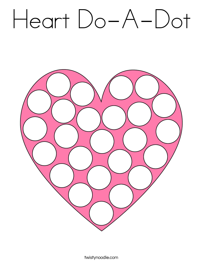 Heart Do-A-Dot Coloring Page