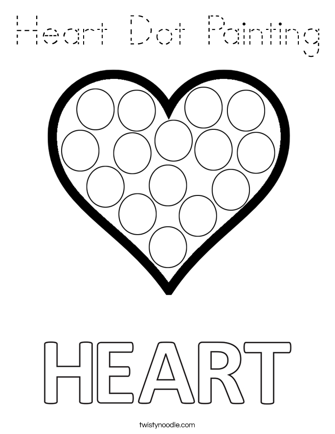 Heart Dot Painting Coloring Page