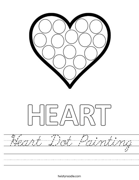 Heart Dot Painting Worksheet