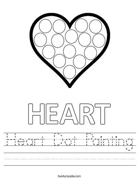 Heart Dot Painting Worksheet