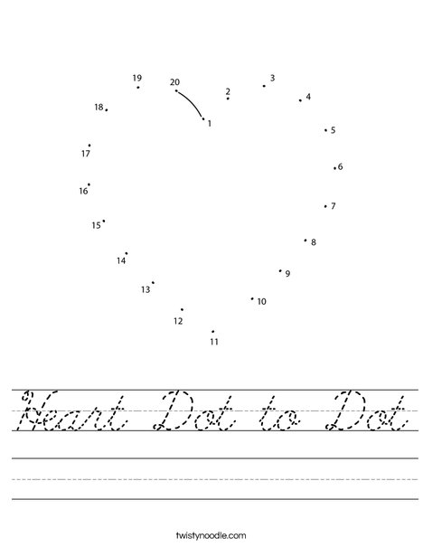 Heart Dot to Dot Worksheet