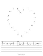Heart Dot to Dot Handwriting Sheet