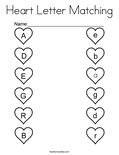 Heart Letter Matching Coloring Page