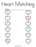 Heart Matching Coloring Page