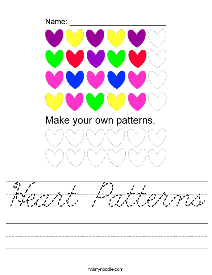 Heart Patterns Worksheet