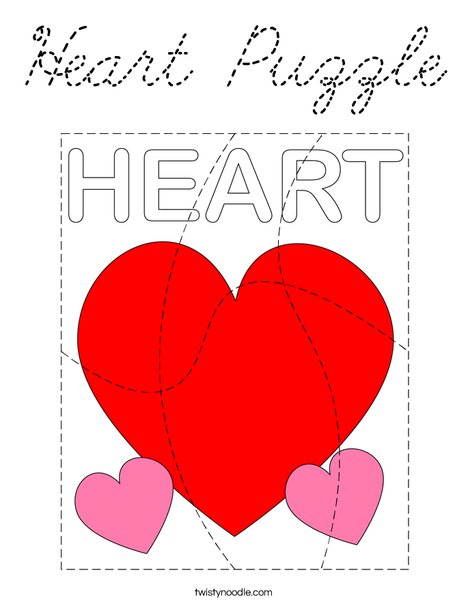 Heart Puzzle Coloring Page