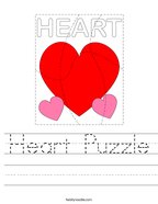 Heart Puzzle Handwriting Sheet