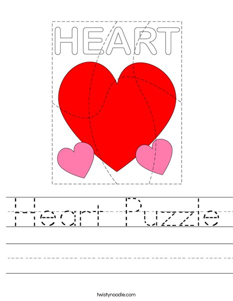 Heart Puzzle Worksheet