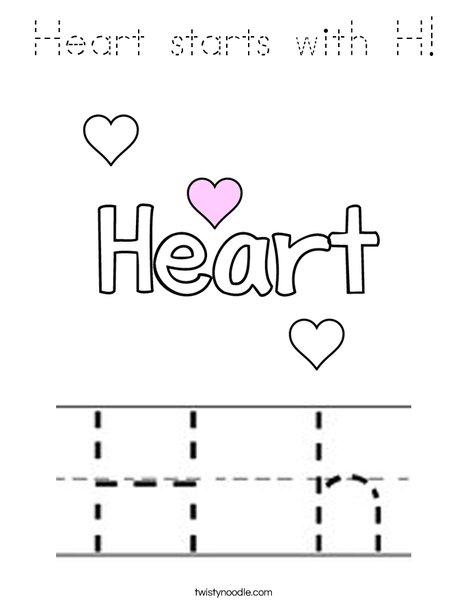 Heart starts with H! Coloring Page